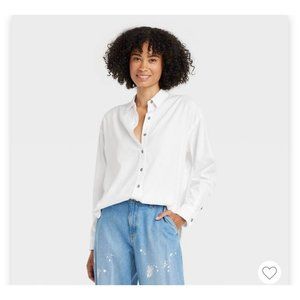 Women's Long Sleeve Oversized Button-Down Shirt size L(2B3)